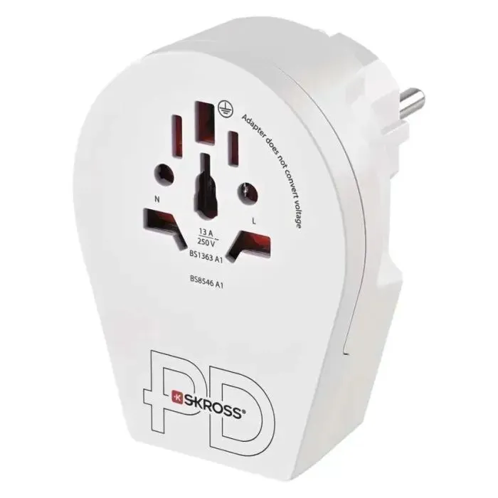 Переходник US/UK/AU/CN/JP to EU 1xUSB-C EMOS (P0055U) изображение 2