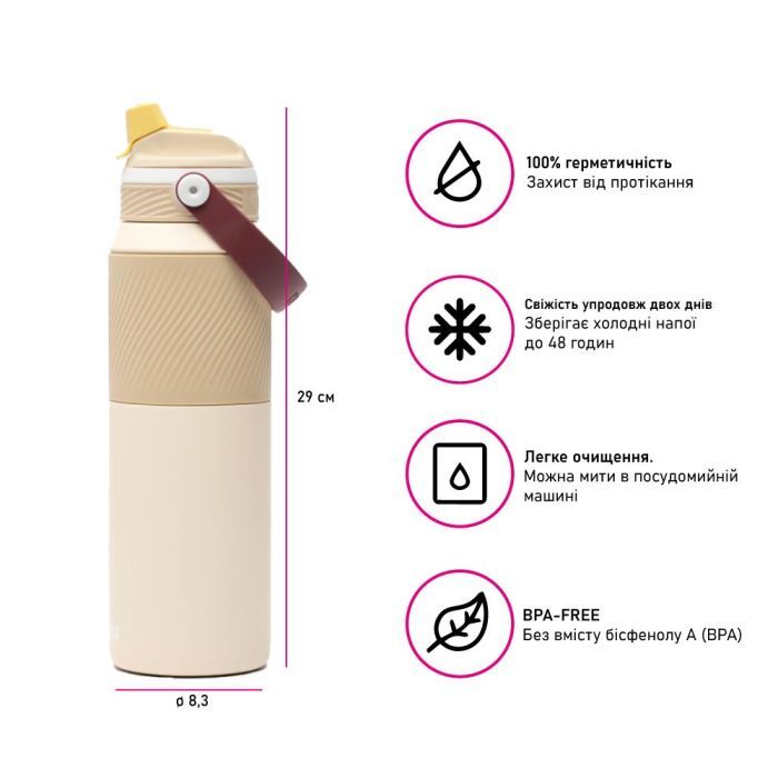 Термокружка Kambukka Dupla 2 в 1 Insulated 1000 мл чорний (11-10007) изображение 3