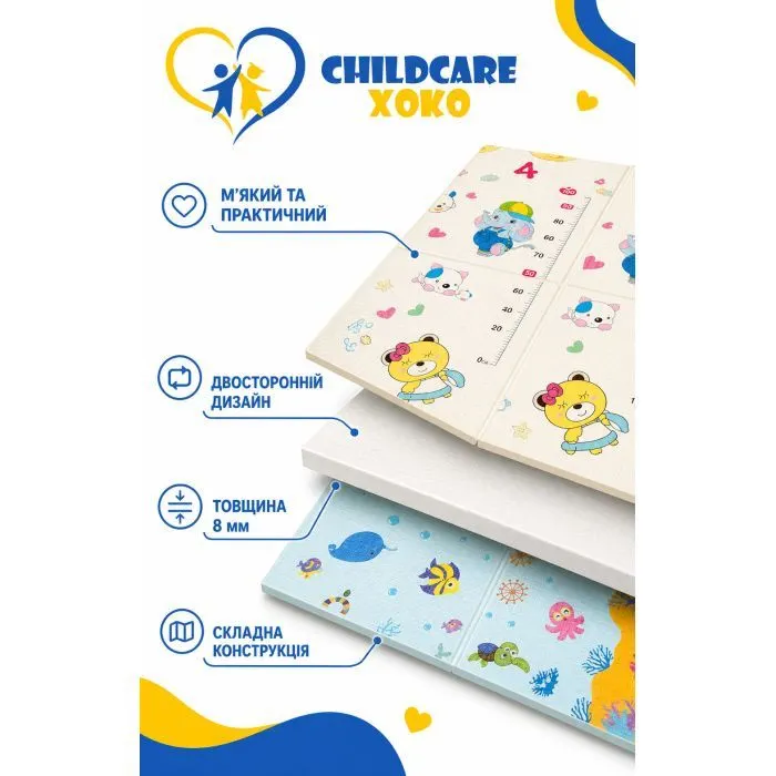 Детский коврик XoKo Childcare двухсторонний термоковрик 200×180 х 0,8 см (XK-CHC-20-18-CRP1) изображение 4