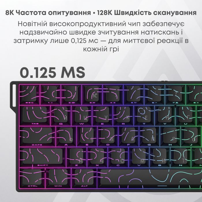 Клавиатура Ajazz AK680 V2 Ice Island Magnetic Switch USB UA Black/Gray/Yellow (AK680-V2-I-BGY) изображение 7