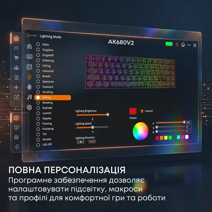 Клавиатура Ajazz AK680 V2 Ice Island Magnetic Switch USB UA White (AK680-V2-I-S-W) изображение 8