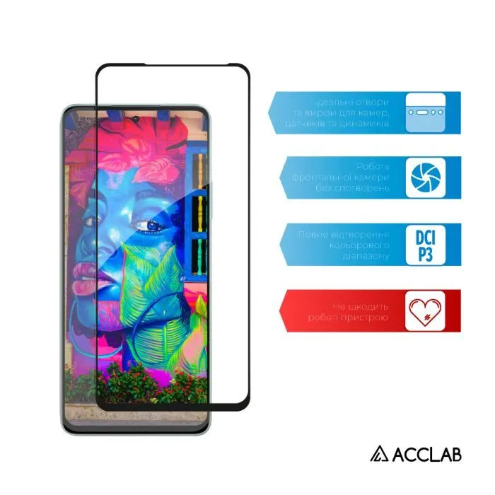 Скло захисне ACCLAB Full Glue ESD Oppo A5 Pro 5G Black (1283126623882) зображення 5