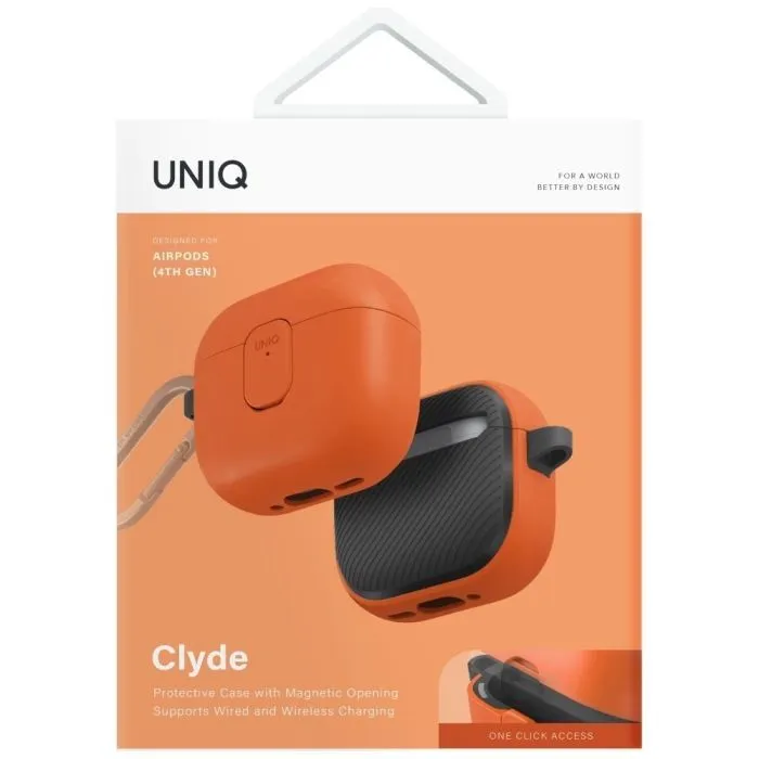Чохол для навушників Uniq Чохол UNIQ Clyde для AirPods 4 Lock Case помаранчевий UNIQ-AIRPODS(2024)- CLYVO (8886463693230) зображення 5