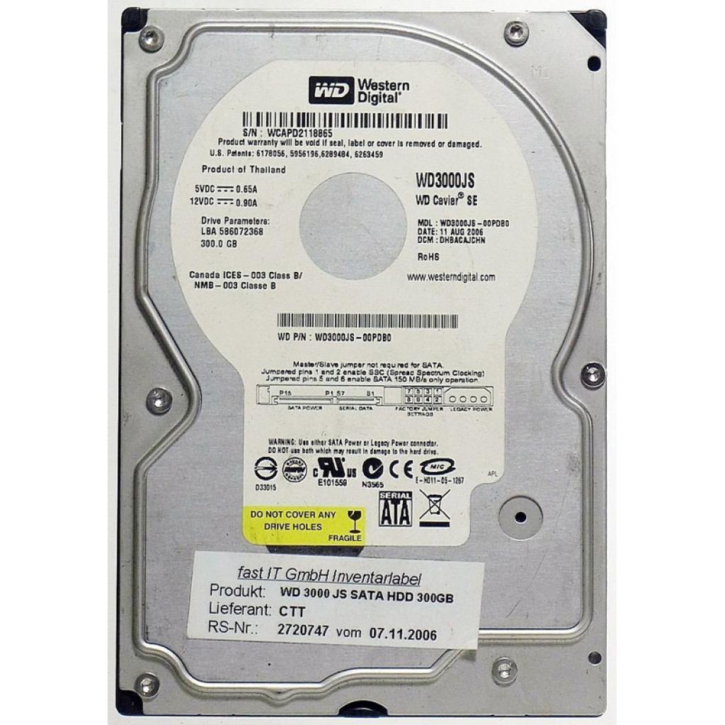 Жорсткий диск 3.5"  300Gb WD (#WD3000JS#)