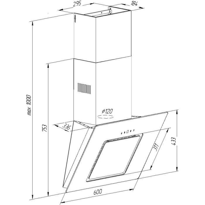 Витяжка кухонна Pyramida NR-F 60 S BL зображення 7