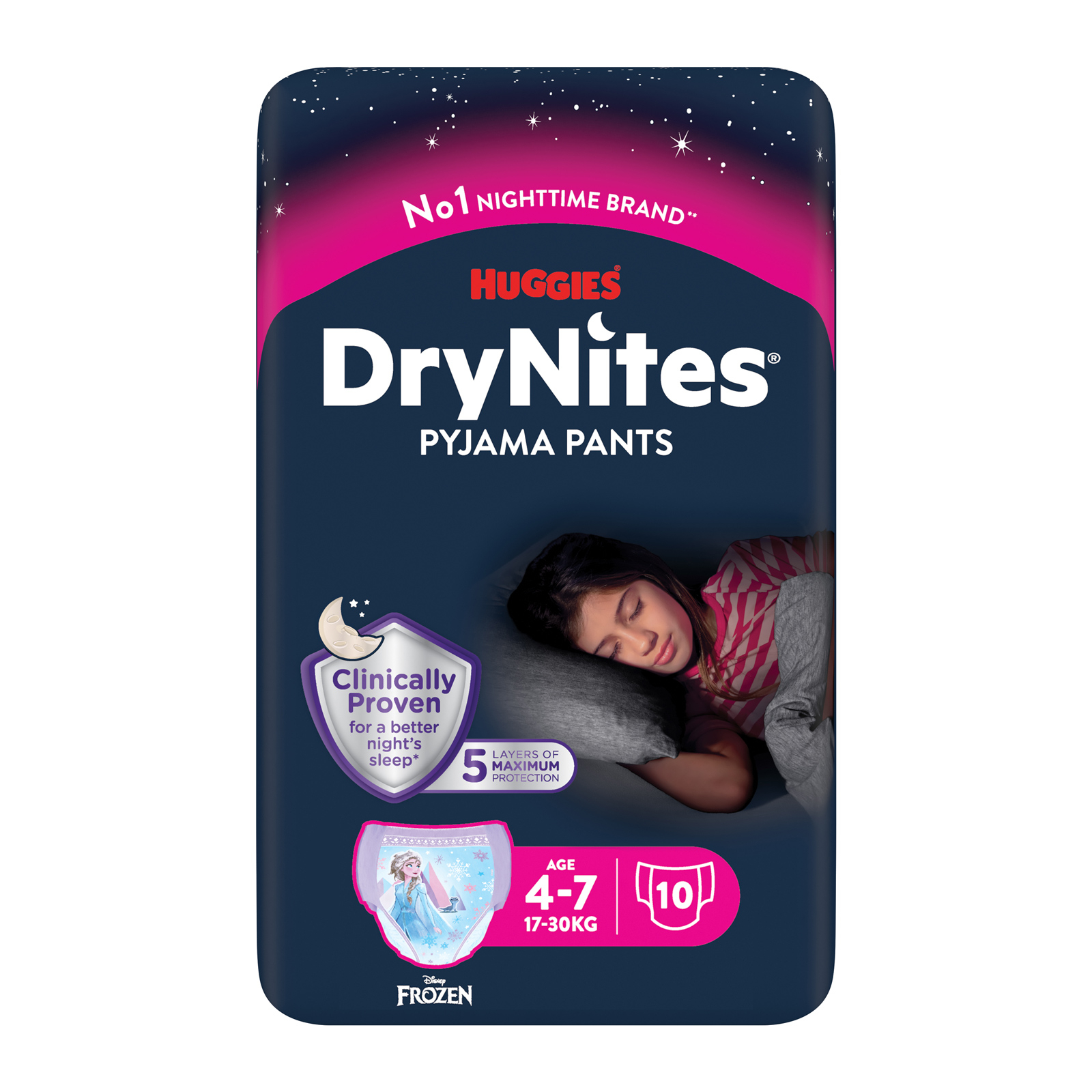Підгузки Huggies DryNites для девочек 4-7 лет 10 шт (5029053527581)