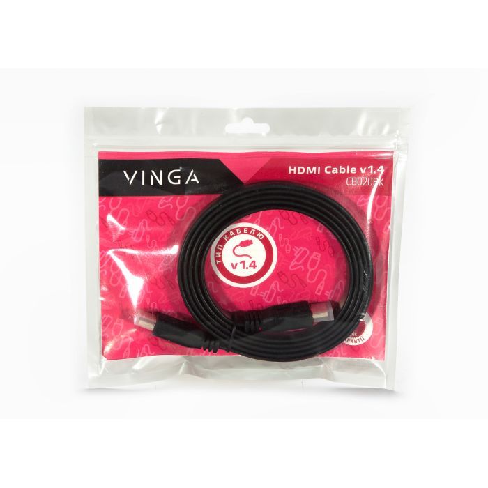 Кабель мультимедийный HDMI to HDMI 1.5m Vinga (CB020BK) изображение 6