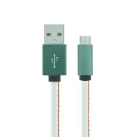 Дата кабель USB 2.0 AM to Micro 5P 1.0m Leather Edition White Gelius (40411)