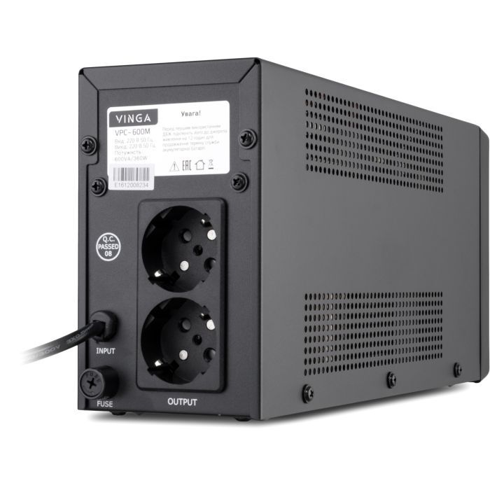 Пристрій безперебійного живлення Vinga LCD 800VA metal case (VPC-800M) зображення 3