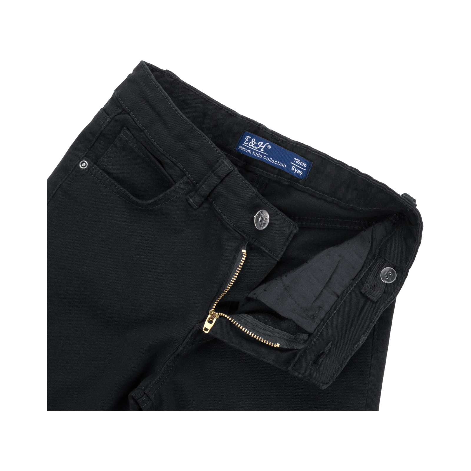 Штани дитячі Breeze з джинсової тканини (OZ-17606-134B-black) зображення 6