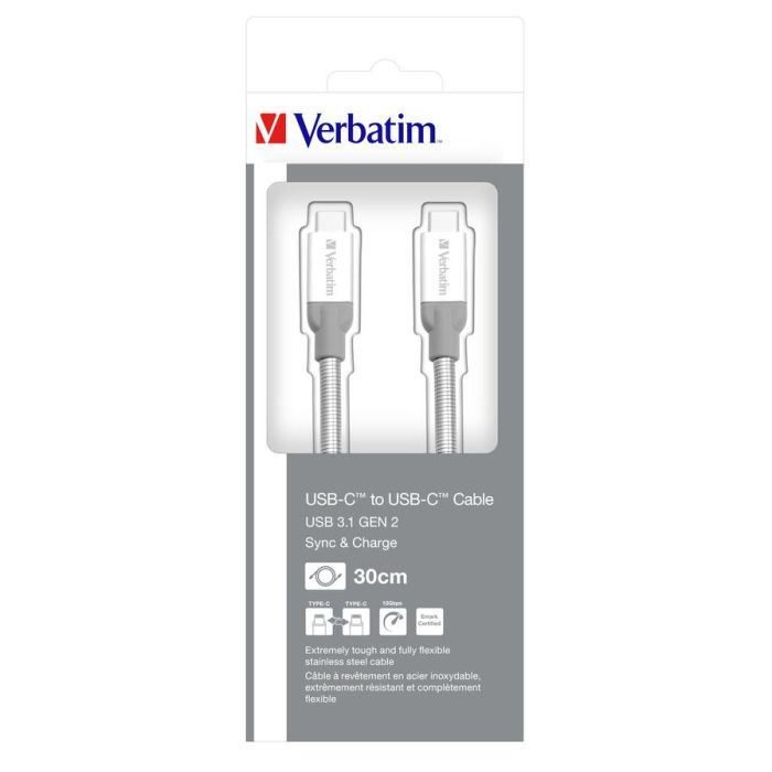 Дата кабель USB-C to USB-C 0.3m USB 3.1 Verbatim (48867) зображення 6