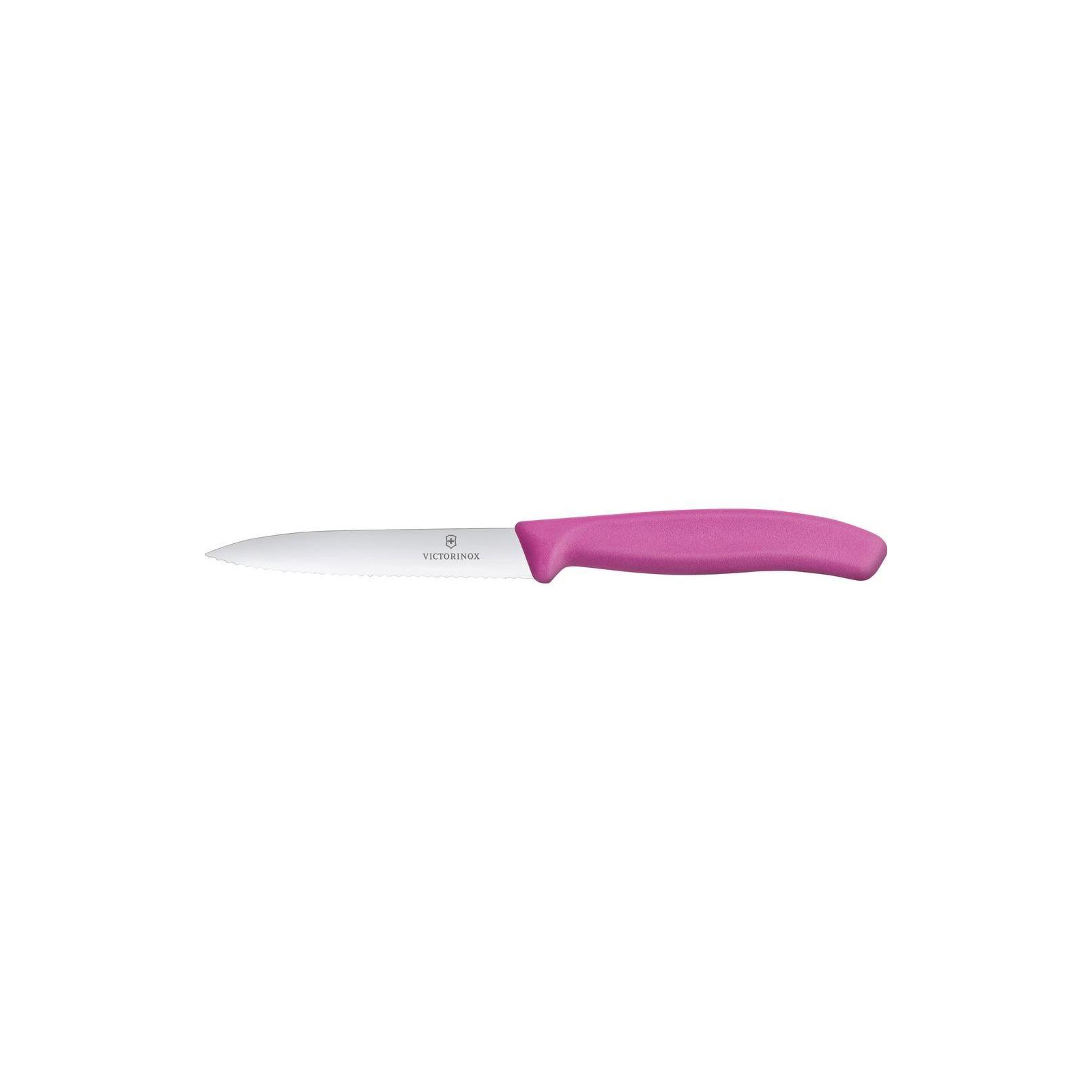 Кухонный нож Victorinox SwissClassic для нарезки 10 см, волнистое лезвие, розовый (6.7736.L5)