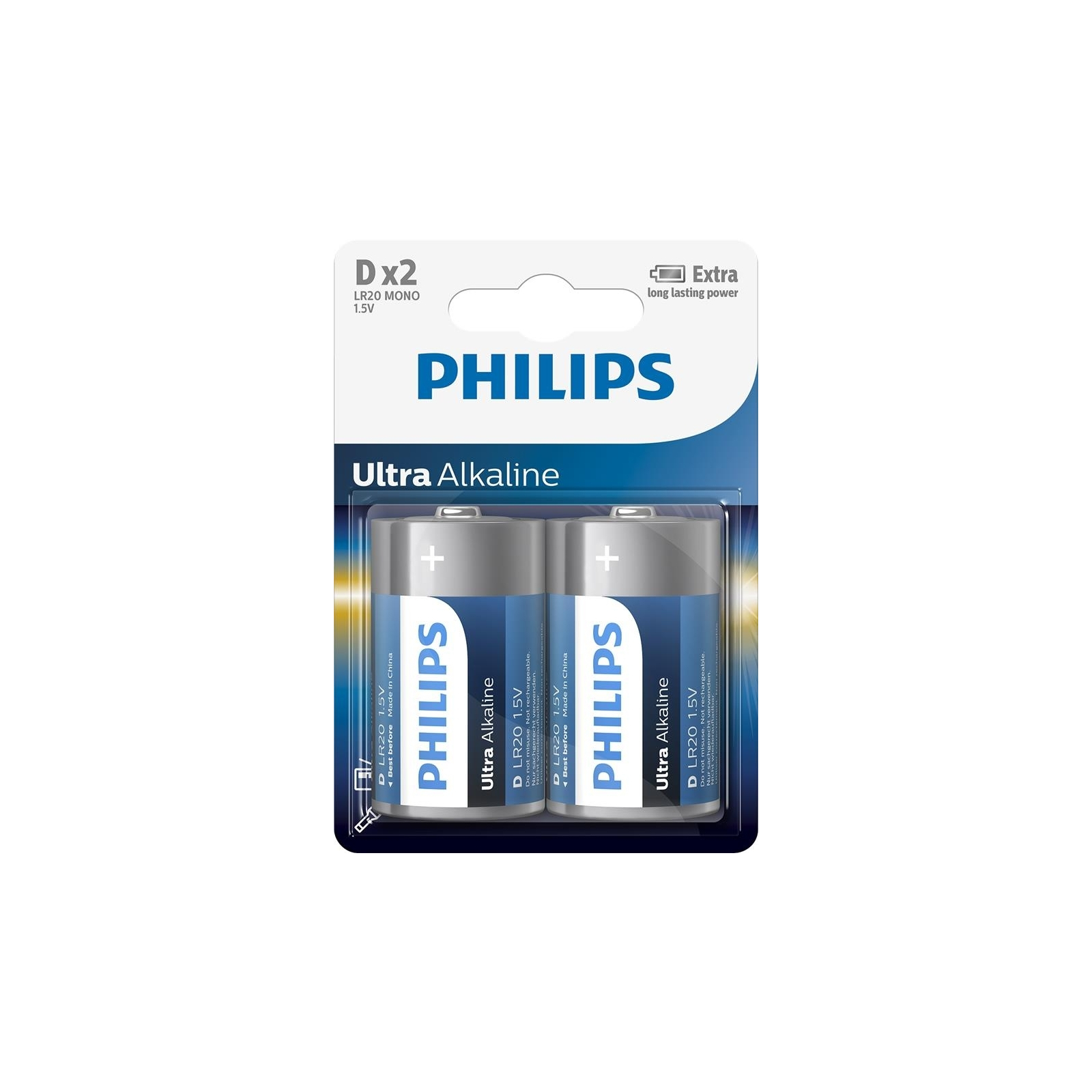 Батарейка Philips D LR20 Ultra Alkaline * 2 (LR20E2B/10)