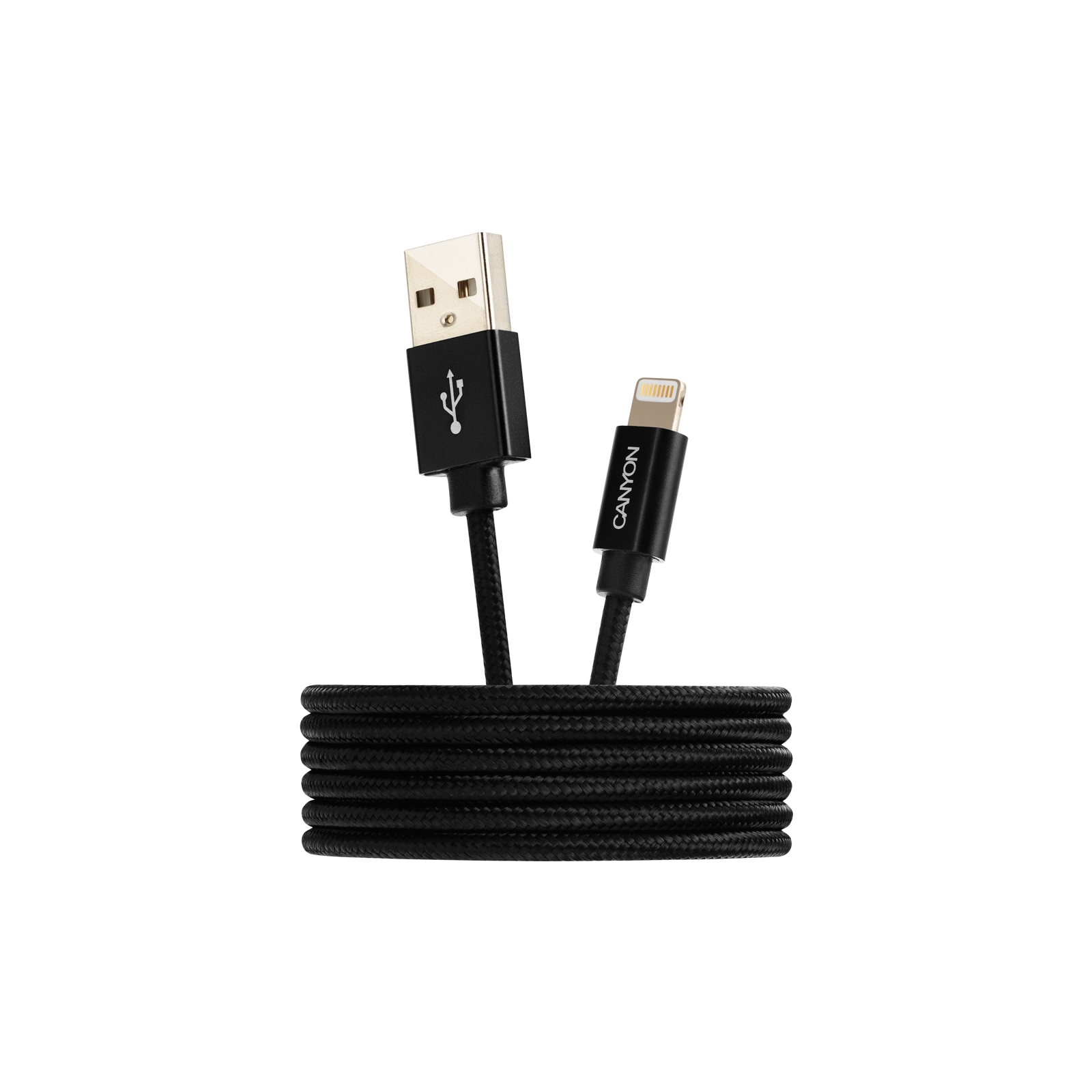 Дата кабель USB 2.0 AM to Lightning 1.0m MFI Dark gray Canyon (CNS-MFIC3DG) изображение 3