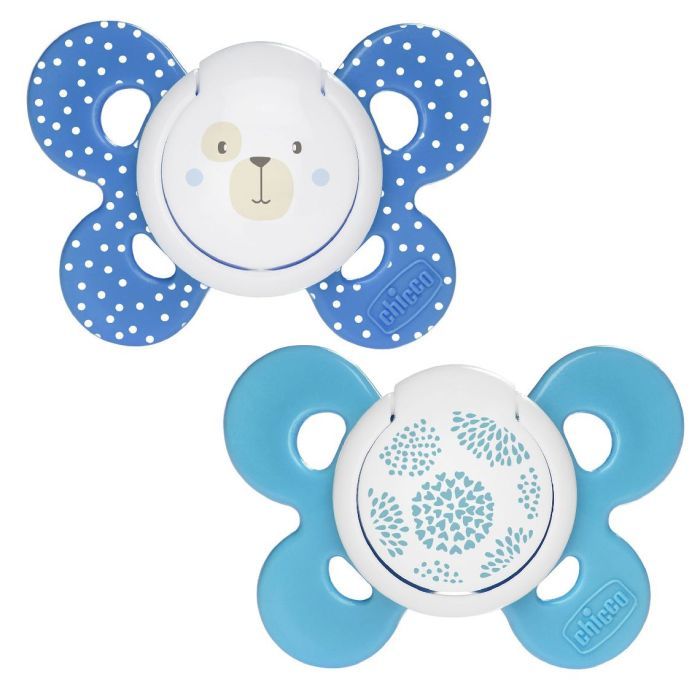 Пустышка Chicco Physio Comfort силиконовая 6-16 мес 2 шт голубая (74933.21.00.00)