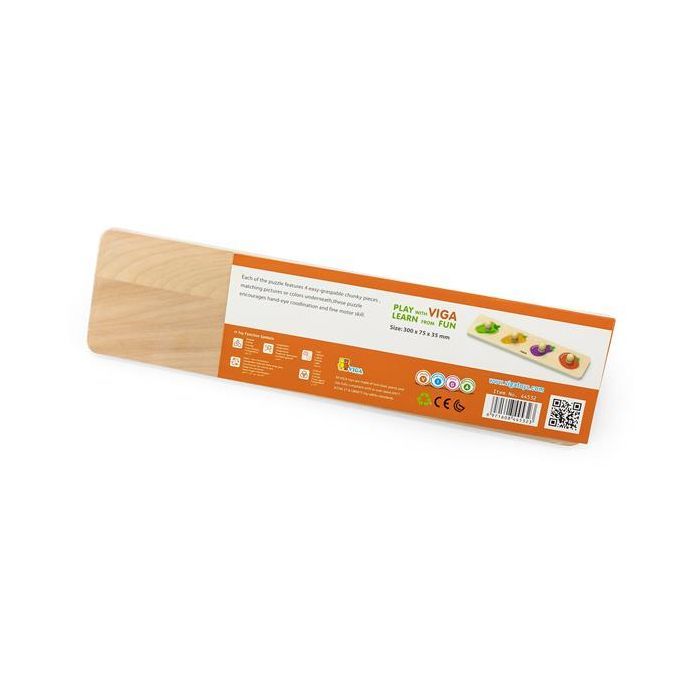 Розвиваюча іграшка Viga Toys Рамка-вкладиш з ручками Овочі (44532) зображення 3
