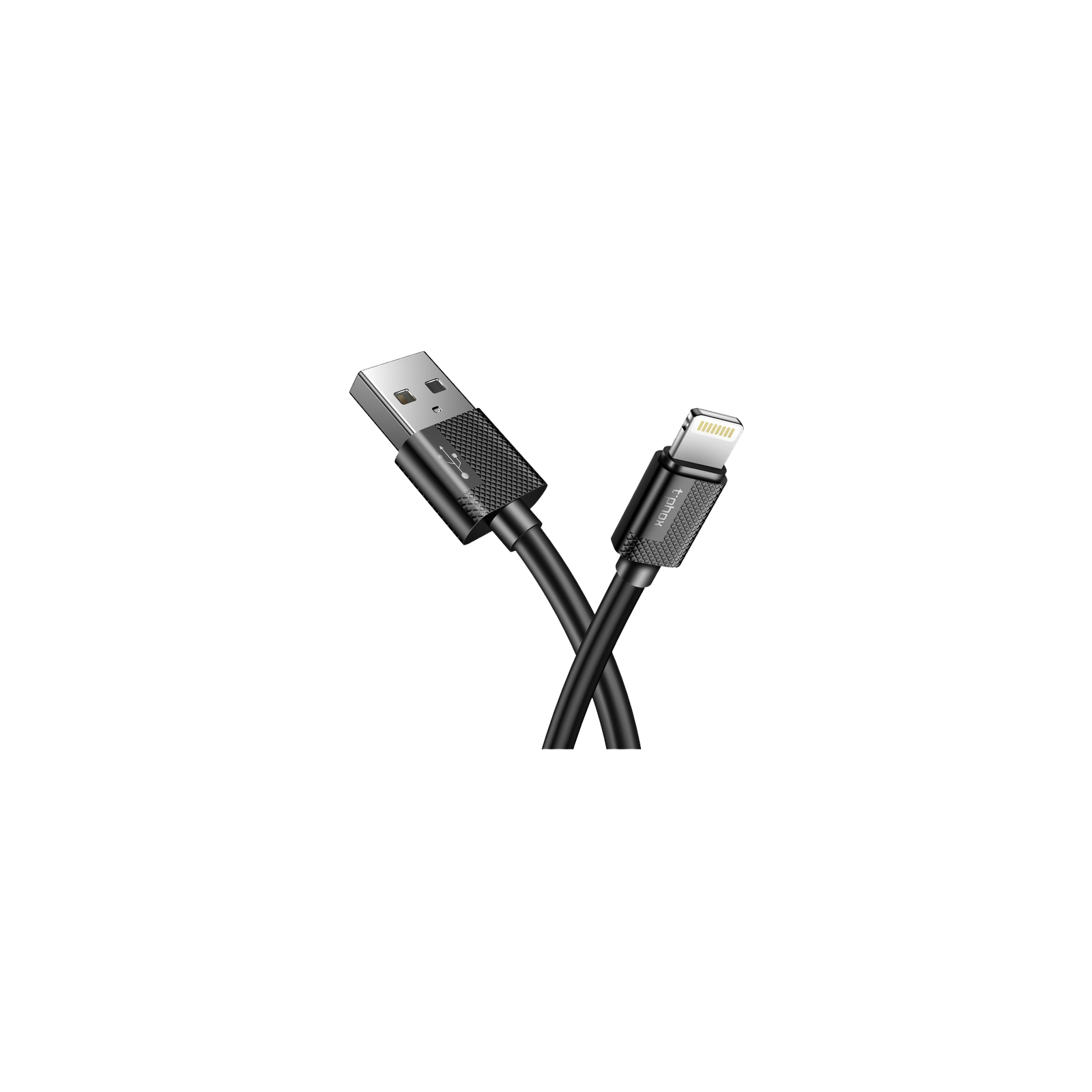 Дата кабель USB 2.0 AM to Lightning 2.0m Nets Black T-Phox (T-L801(2) black) зображення 2