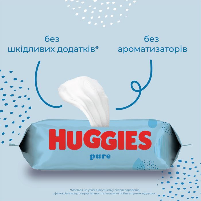 Детские влажные салфетки Huggies Pure 56 шт (5029053550039) изображение 7