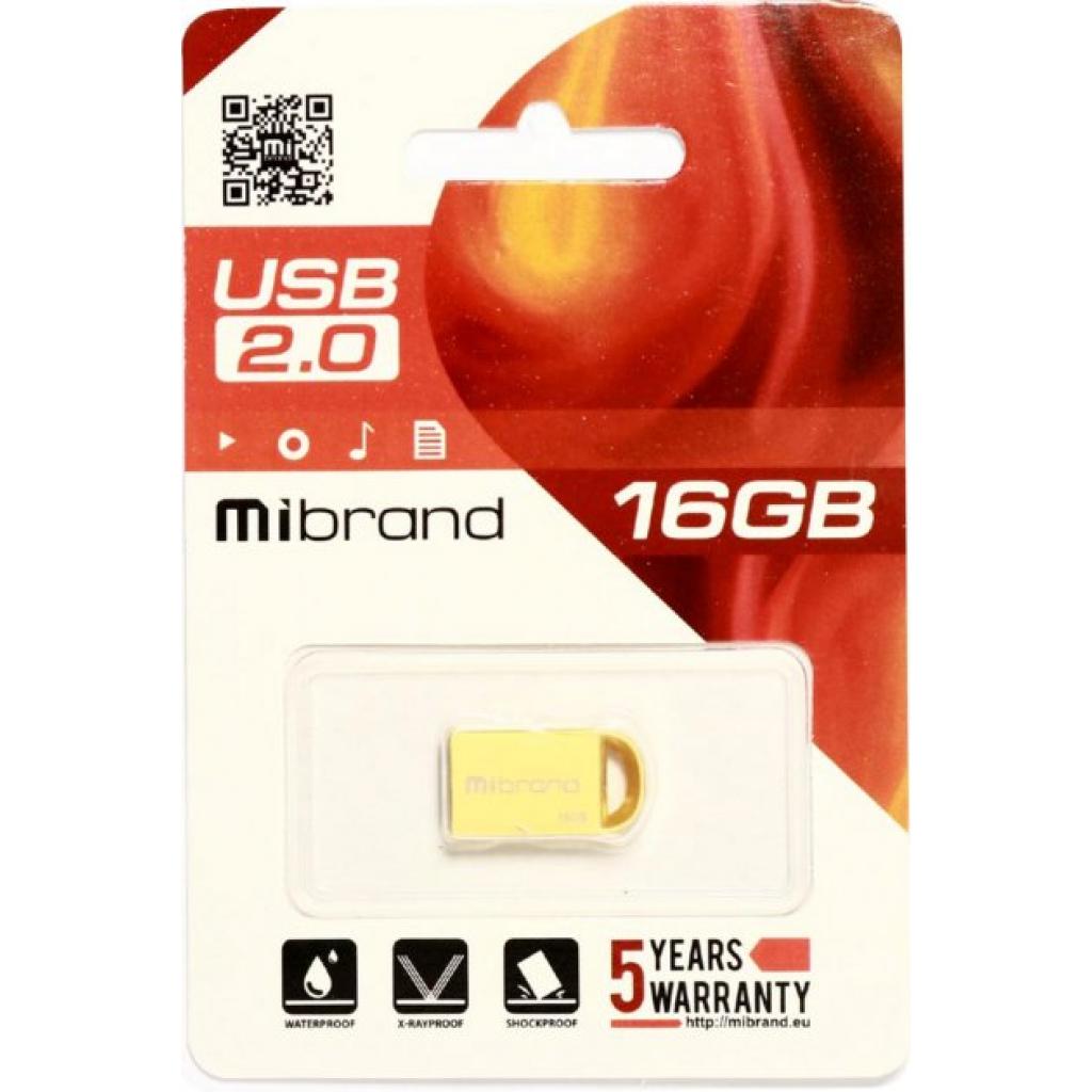 USB флеш накопитель Mibrand 8GB lynx Gold USB 2.0 (MI2.0/LY8M2G) изображение 2