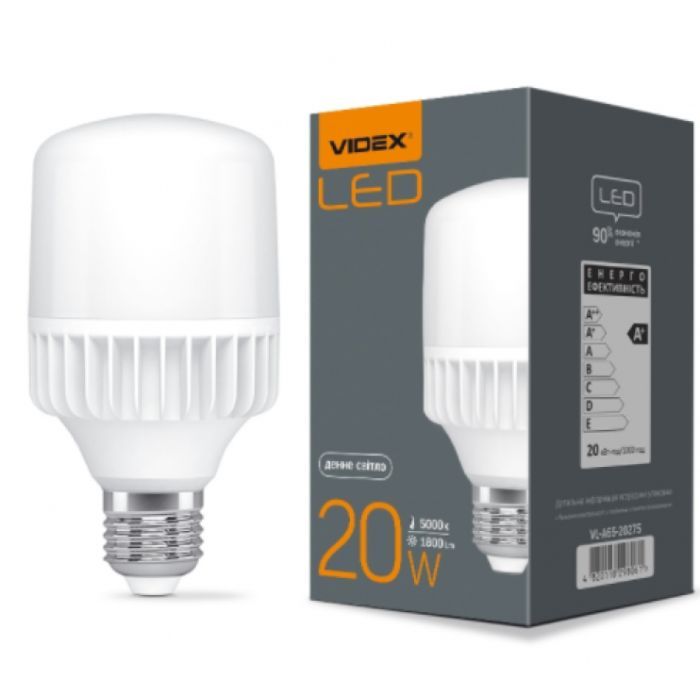 Лампочка Videx A65 20W E27 5000K 220V (VL-A65-20275) изображение 2