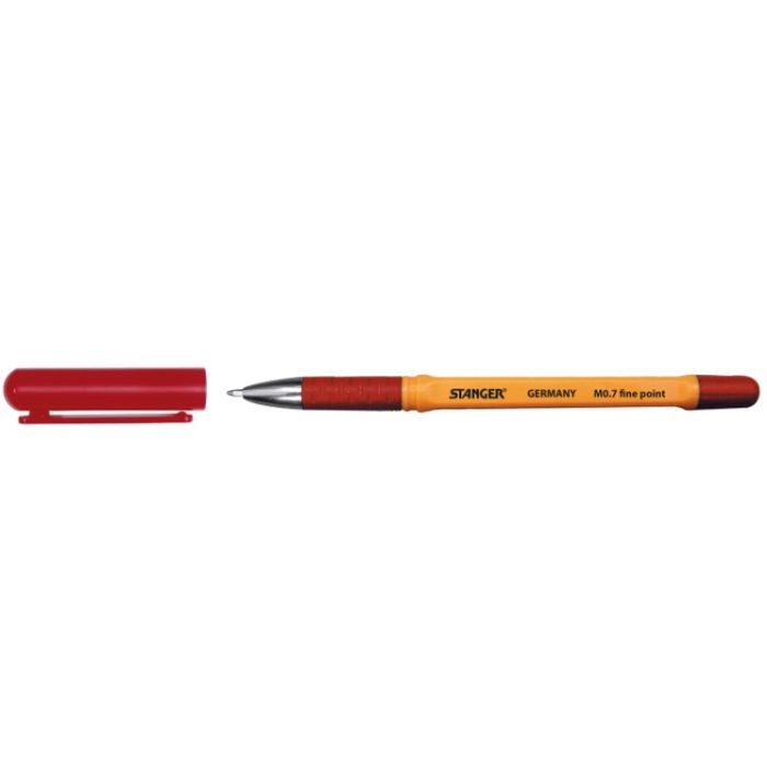 Ручка шариковая Stanger 0,7 мм, с грипом, красная Fine point (18000300057)