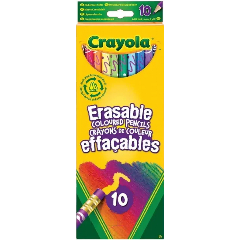 Карандаши цветные Crayola стирающихся 10 шт (256247.024)