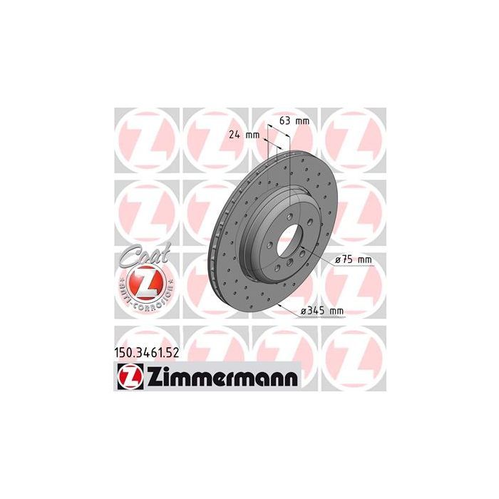 Тормозной диск ZIMMERMANN 150.3461.52