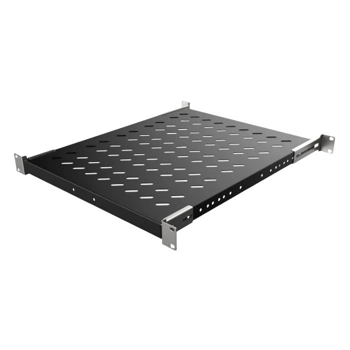 Полка 19" 1U глуб. 500-600мм, регулируемая RAL 9005 Mirsan (MR.SBR60.01_YK)