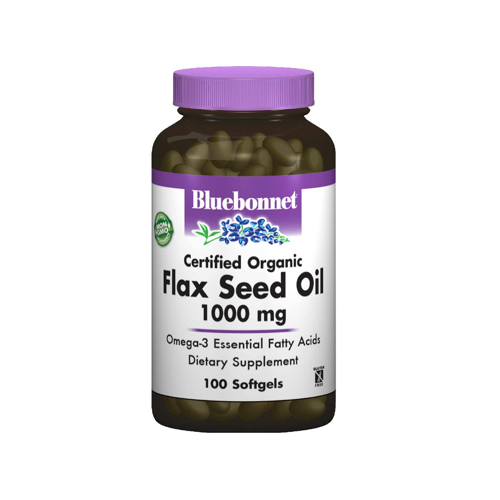 Трави Bluebonnet Nutrition Органічне Льняна Олія 1000мг, 100 желатинових капс (BLB0922)