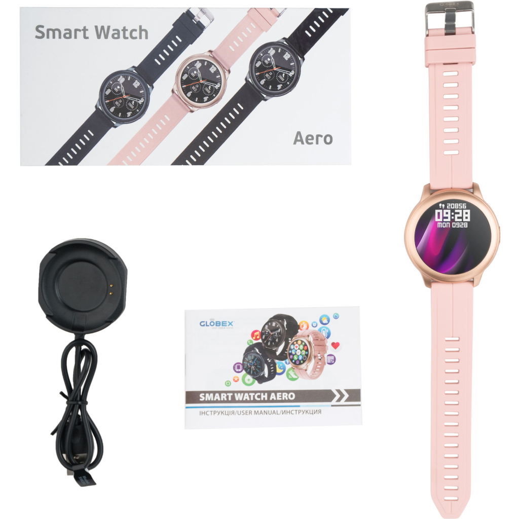 Смарт-годинник Globex Smart Watch Aero Gold-Pink зображення 5