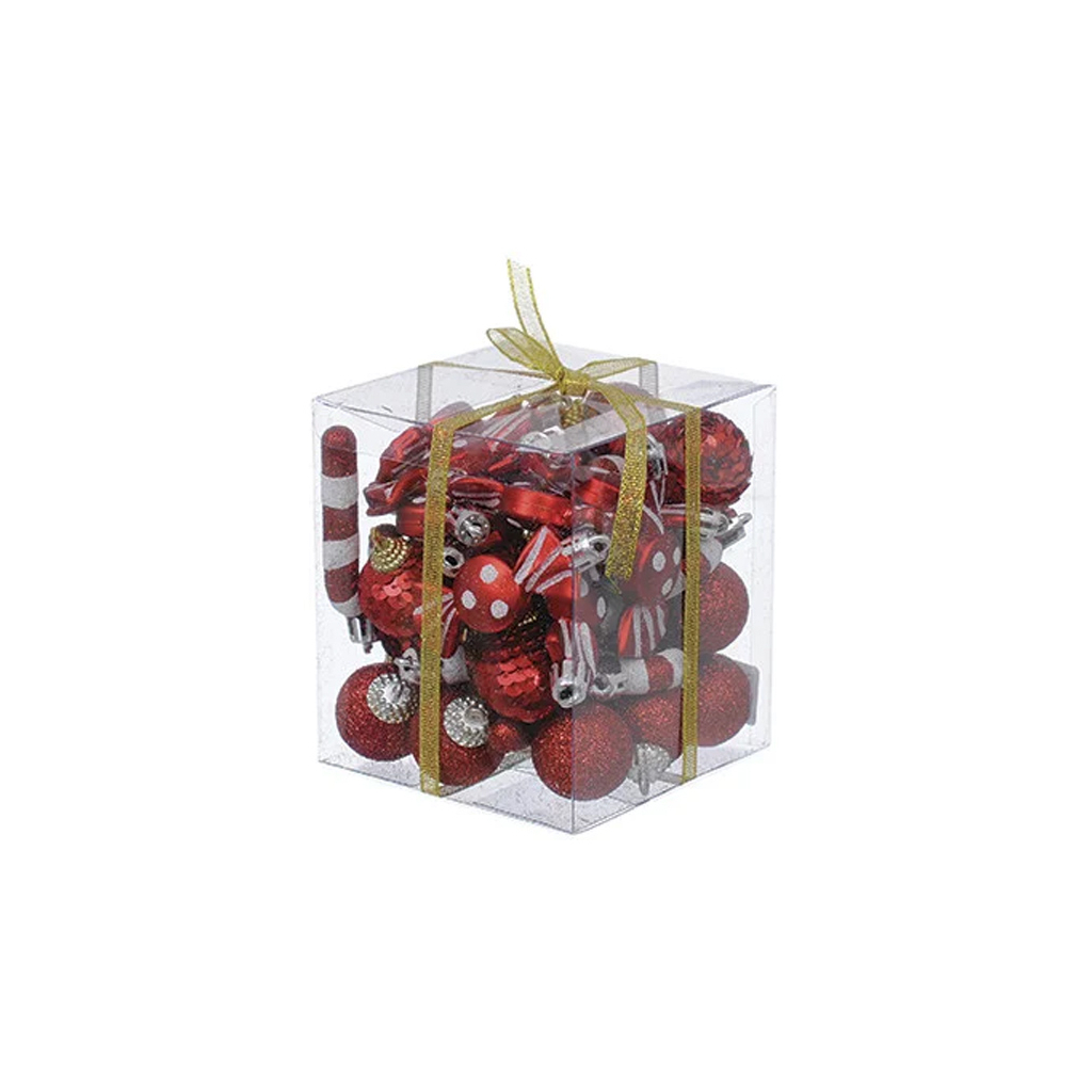 Елочная игрушка Jumi mix 40 шт (3 см) красные (5900410409743)