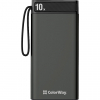 Батарея универсальная ColorWay 10 000 mAh Metal case (USB QC3.0 + USB-C Power Delivery 18W) (CW-PB100LPI2BK-PDD)