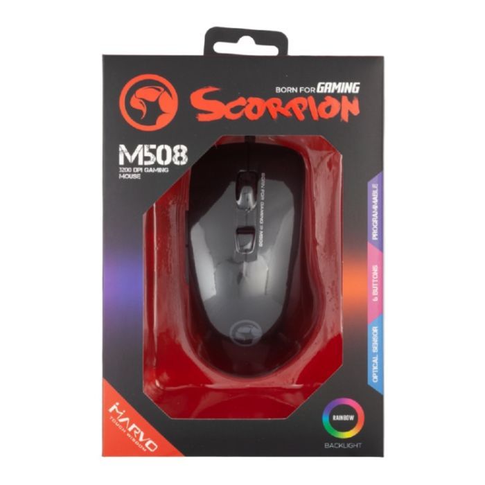 Мишка Marvo M508 Multi-LED USB Black (M508) зображення 4