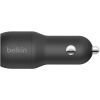 Зарядное устройство Belkin Car Charger (24W) Dual USB-A, USB-A - USB-C, 1m, black (CCE001BT1MBK) изображение 3