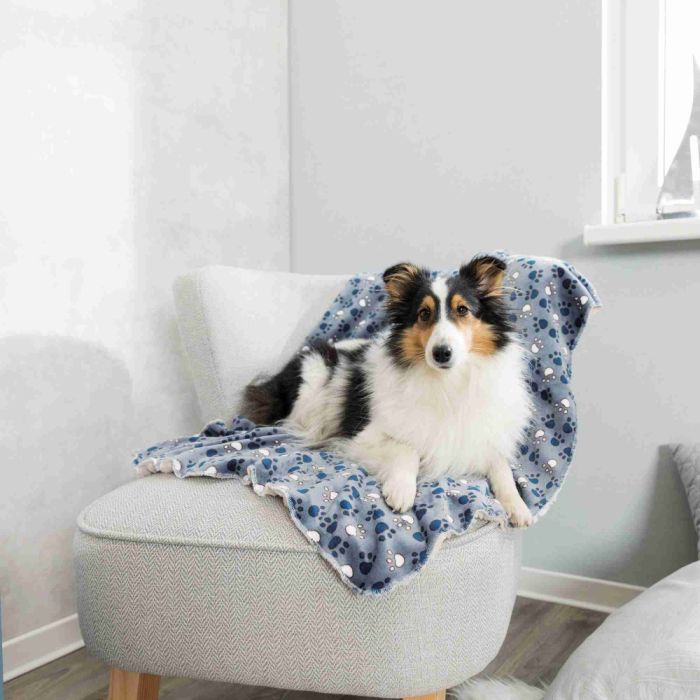 Коврик для животных Trixie Tammy 100х70 см Голубой с лапками (4057589371508) изображение 3