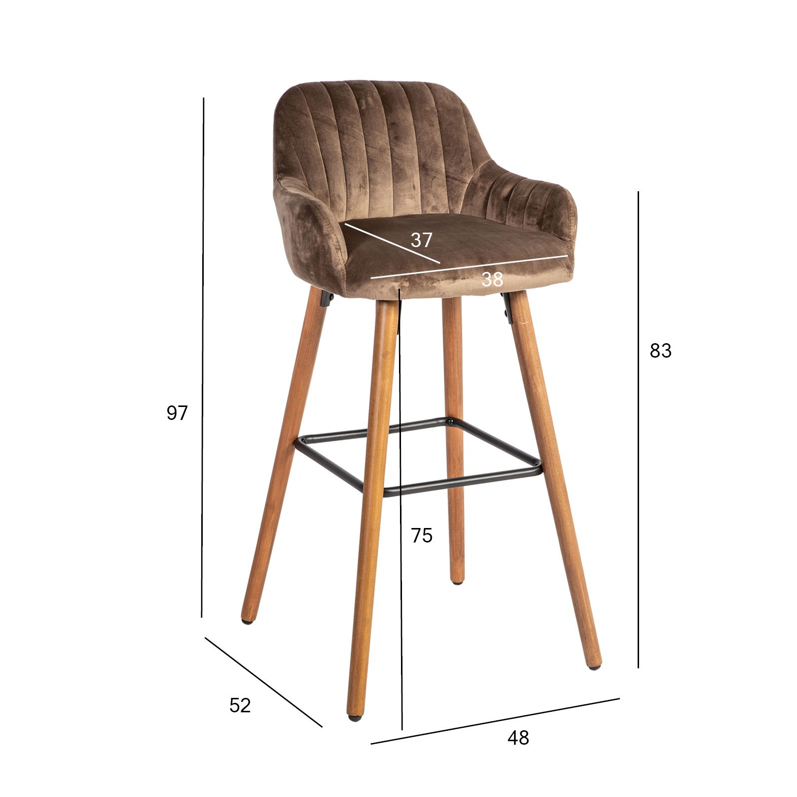 Барний стілець Home4You ARIEL brown (26505) зображення 2