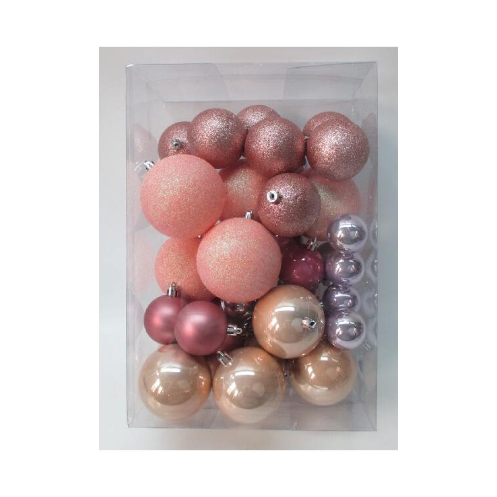 Елочная игрушка Novogod`ko набор шаров №2, 39 шт розовый (974440)