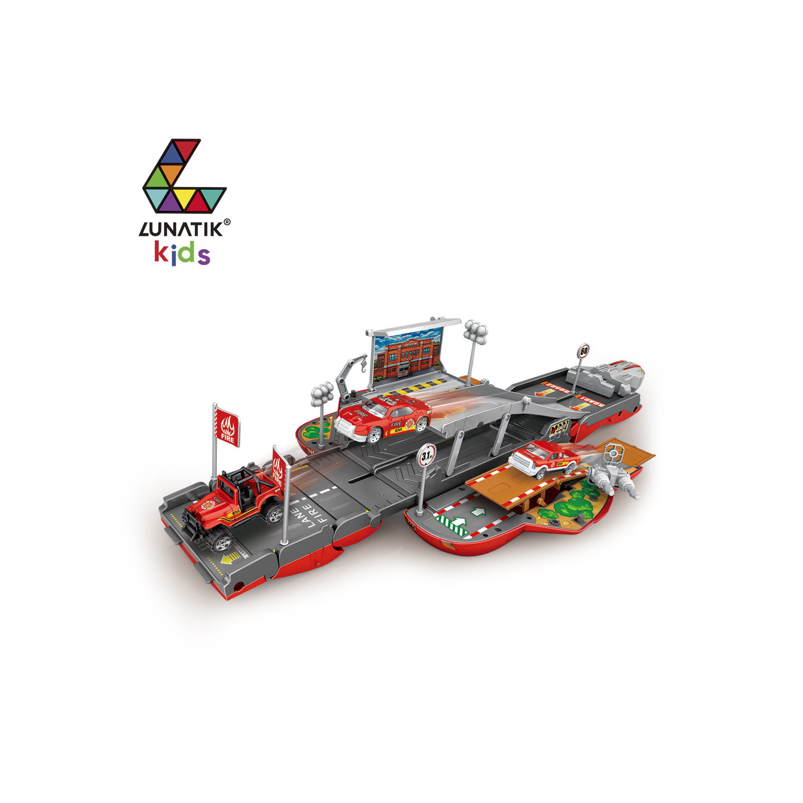 Игровой набор Lunatik Авто трансформер Пожарная (LNK-RTF0695) изображение 2