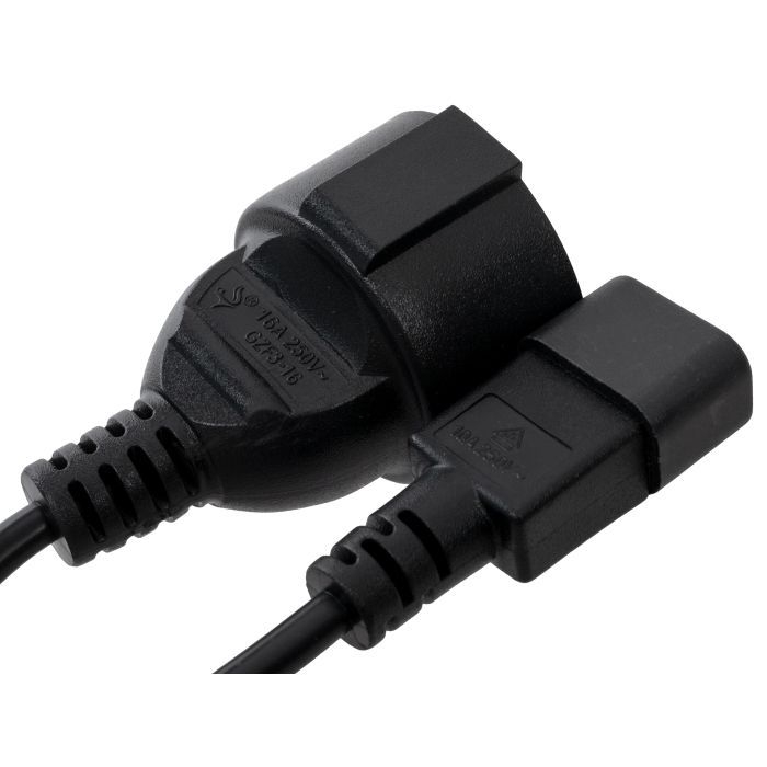 Кабель питания C14 M to Schuko F 0.75mm2 Copper Vinga (VPCC14S75C) изображение 3