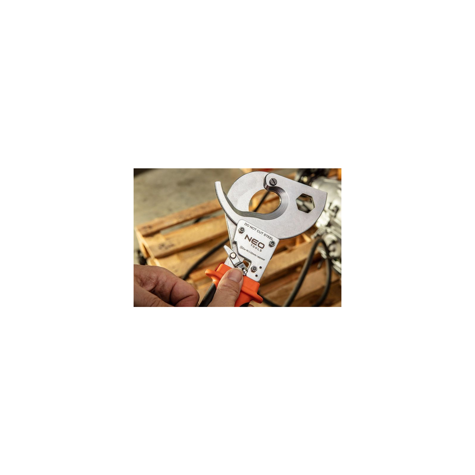 Кабелеріз Neo Tools для мідних та алюмінієвих кабелів, 400 мм, з тріскачкою (01-401) зображення 2