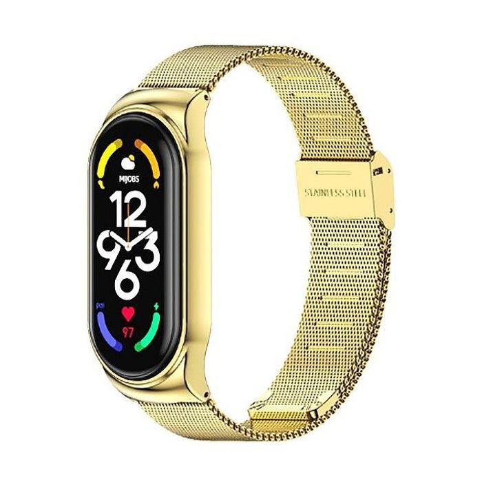 Ремешок для фитнес браслета BeCover Metal для Xiaomi Mi Smart Band 7 Gold (707495)