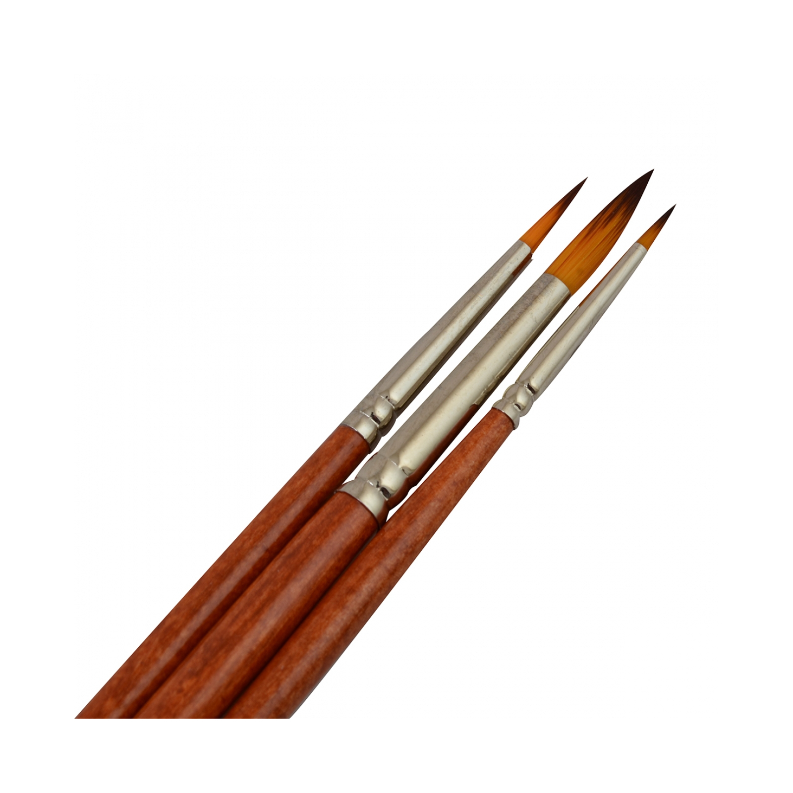 Пензлик для малювання Santi набір художніх №1, синтетика, 3шт круглі (№1,4,8), коротка ручка (310834) зображення 2