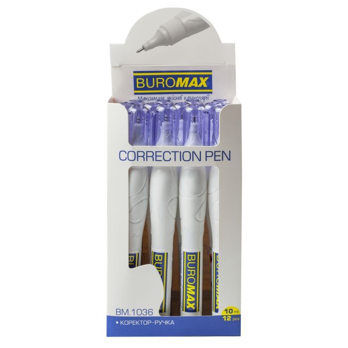 Корректор Buromax ручка 10 мл, спиртовая основа, металлический наконечник (BM.1036) изображение 3