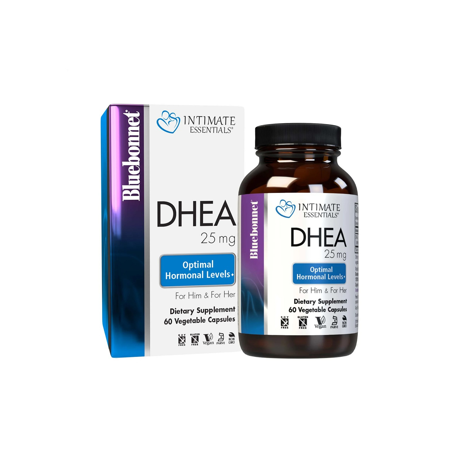 Витаминно-минеральный комплекс Bluebonnet Nutrition Дегидроэпиандростерон, 25 мг, Intimate Essenitals, DHEA, 60 вегетари (BLB4016)