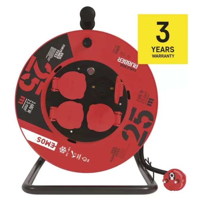 Мережевий подовжувач EMOS P19625, 25m, 2.5mm2 (P19625) зображення 6