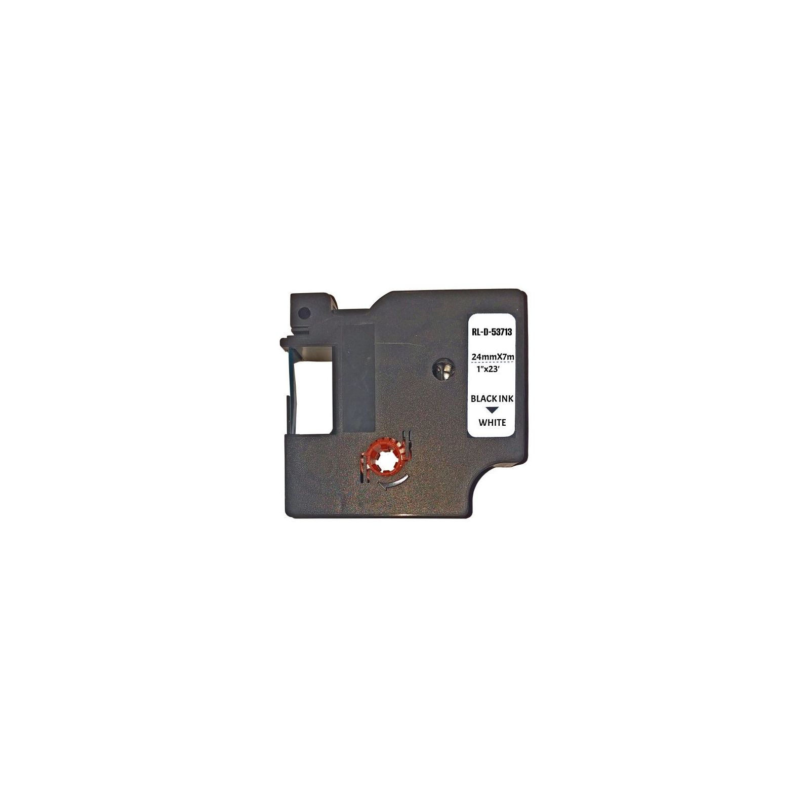 Стрічка для принтера етикеток UKRMARK D-53713P-BK/WT, сумісна з DYMO 53713/S0720930, для серії D1. 24мм х 7м. black on white (900616)