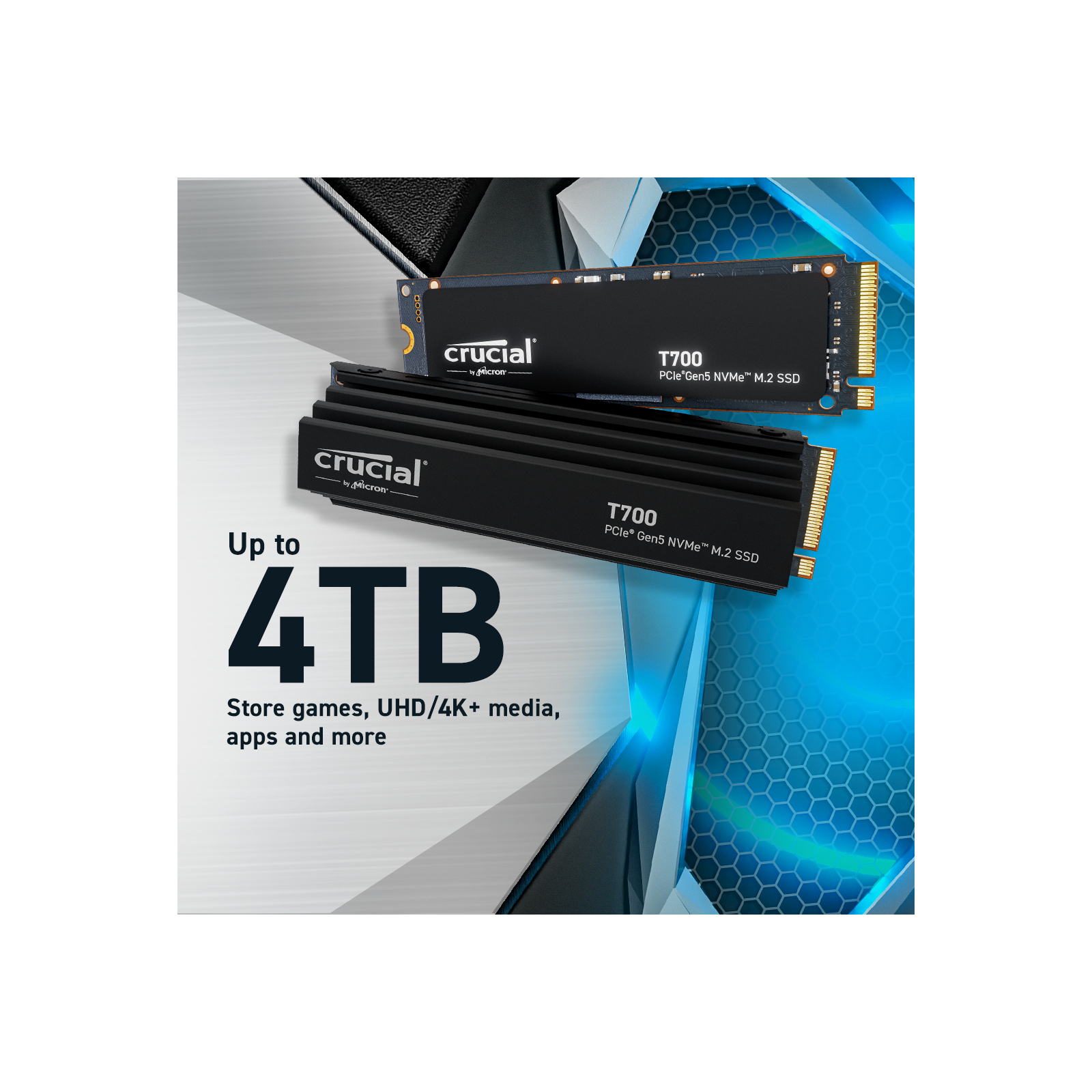 Накопичувач SSD M.2 2280 1TB T700 Micron (CT1000T700SSD3) зображення 2