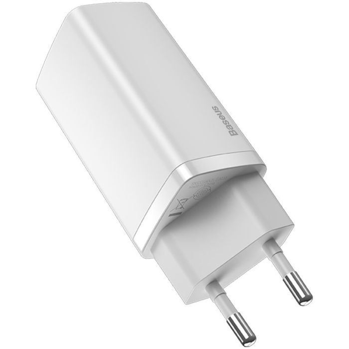 Зарядное устройство Baseus 2xUSB 65W GaN (USB-C+USB-A) black (CCGAN2L-B01) изображение 3