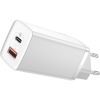 Зарядное устройство Baseus 2xUSB 65W GaN (USB-C+USB-A) white (CCGAN2L-B02)