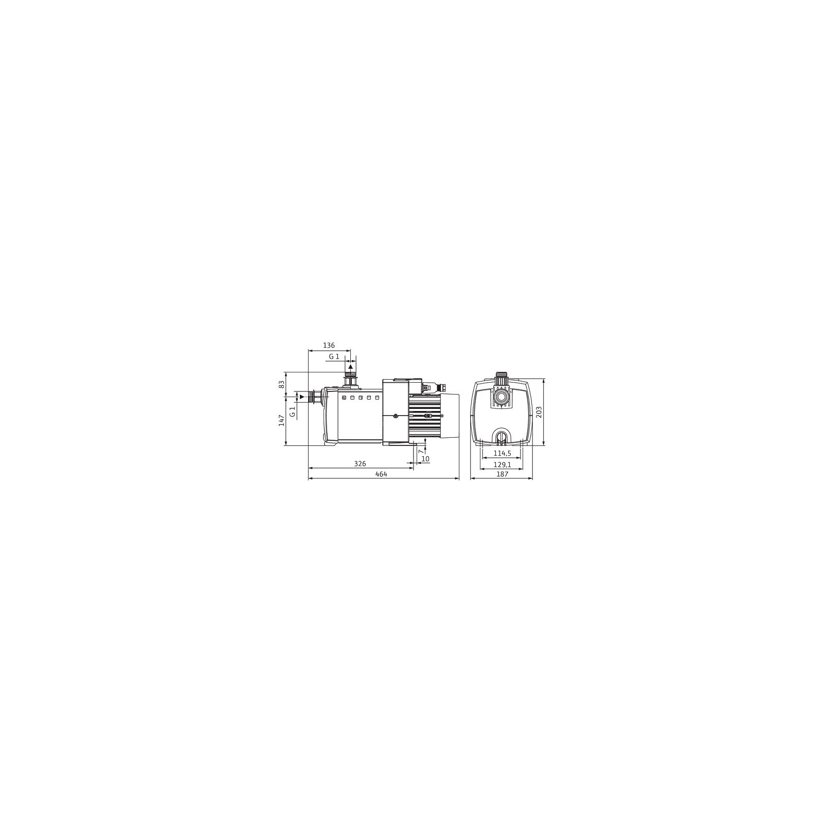 Садовый насос Wilo HiMulti 3-45 P, поверхностный, 4 м3/ч, 8 бар, 0.8 кВт, 230V (4194284) изображение 2